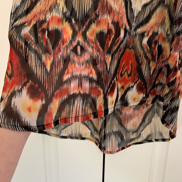❤️Kenar Semi Sheer Blouse Black Orange Yellow M - Picture 5 of 5